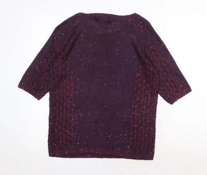 Womens UK Size S Monsoon Purple Pullover Jumper