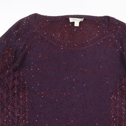 Womens UK Size S Monsoon Purple Pullover Jumper