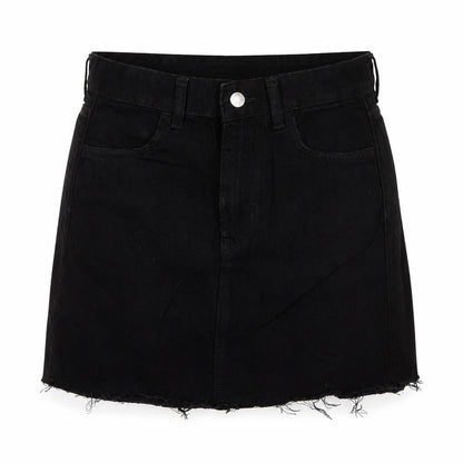 H&M Womens Black Cotton A-Line Skirt Size 8 Zip