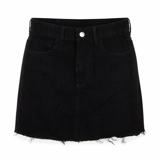H&M Womens Black Cotton A-Line Skirt Size 8 Zip