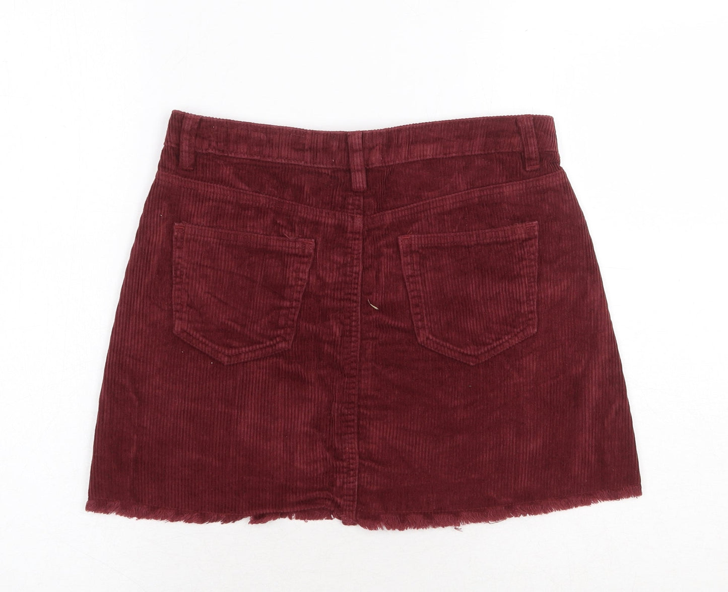 Ondigo Rein Womens Red Cotton Mini Skirt Size 28 in Zip