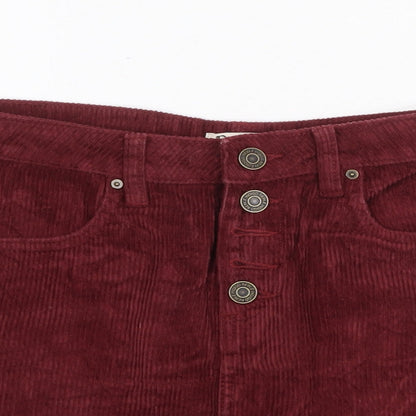 Ondigo Rein Womens Red Cotton Mini Skirt Size 28 in Zip