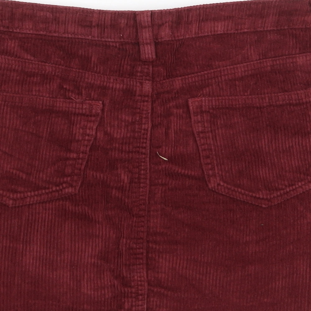 Ondigo Rein Womens Red Cotton Mini Skirt Size 28 in Zip