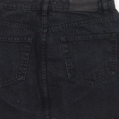 TRF Womens Black Cotton Mini Skirt Size 26 in Zip