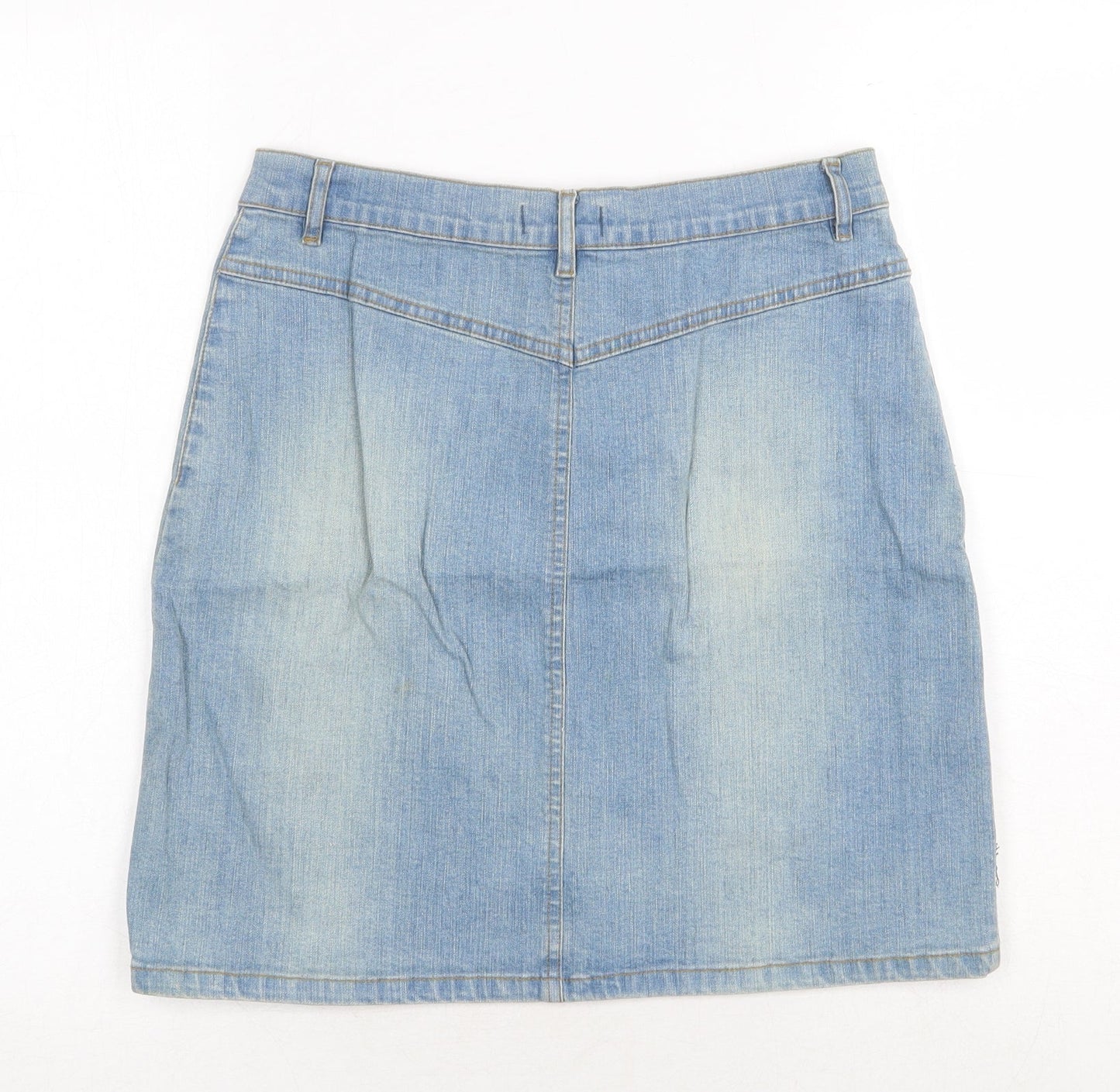 NL Jeans Womens Blue Cotton Straight & Pencil Skirt Size 28 in Zip