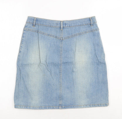 NL Jeans Womens Blue Cotton Straight & Pencil Skirt Size 28 in Zip