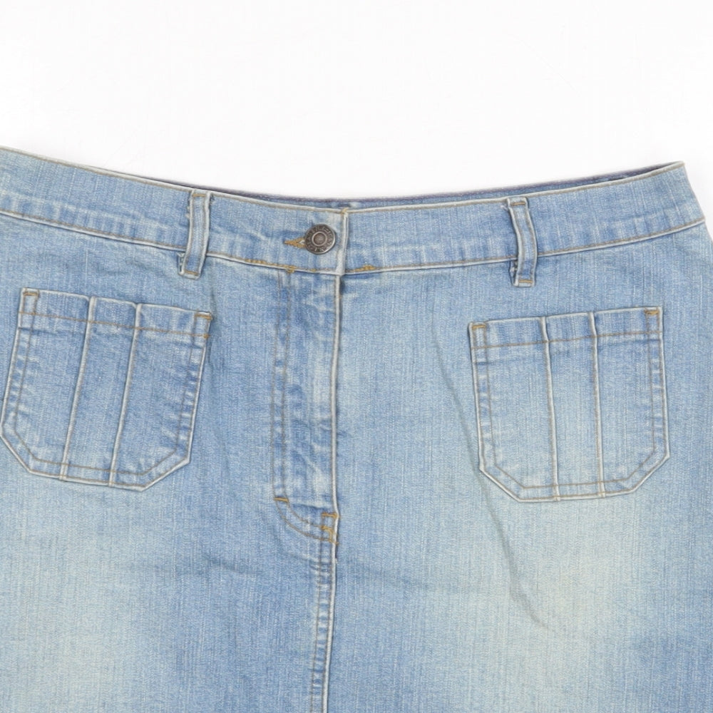NL Jeans Womens Blue Cotton Straight & Pencil Skirt Size 28 in Zip