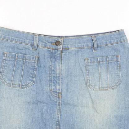 NL Jeans Womens Blue Cotton Straight & Pencil Skirt Size 28 in Zip