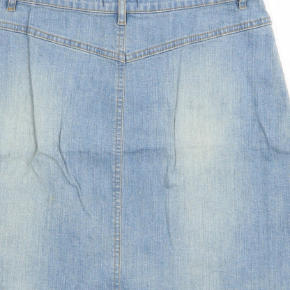 NL Jeans Womens Blue Cotton Straight & Pencil Skirt Size 28 in Zip