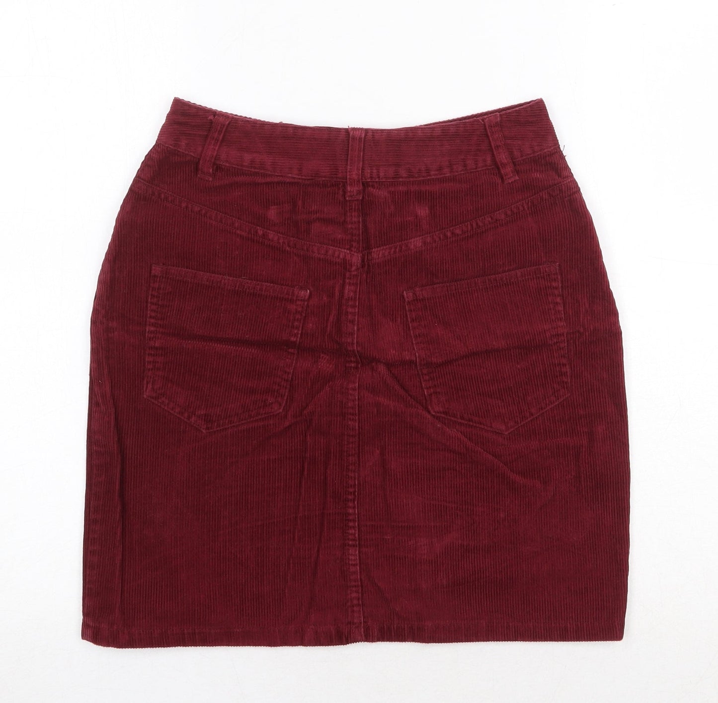 ASOS Womens Red Cotton A-Line Skirt Size 6 Zip