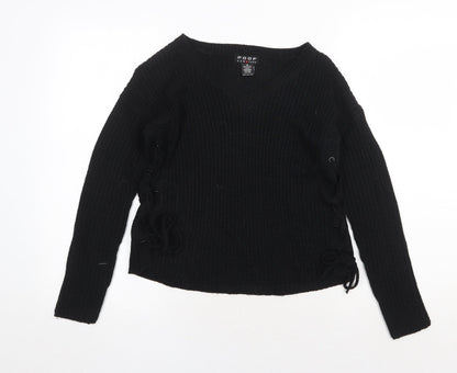 Womens UK Size M Poof Black Pullover Jumper