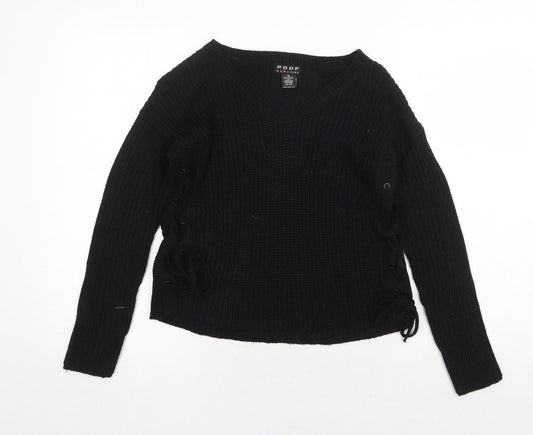 Womens UK Size M Poof Black Pullover Jumper
