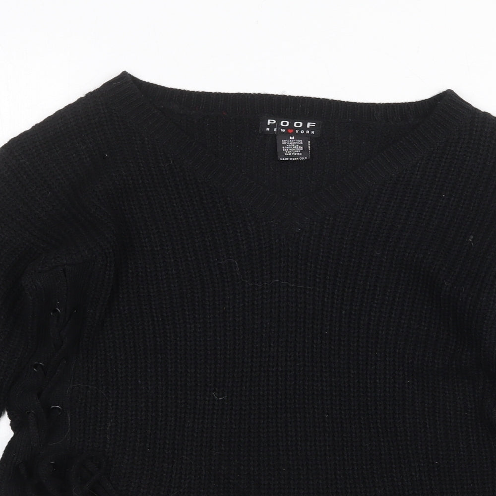 Womens UK Size M Poof Black Pullover Jumper