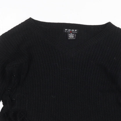 Womens UK Size M Poof Black Pullover Jumper