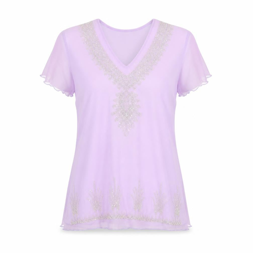 Womens UK Size 14 Classics Purple Basic T-Shirt