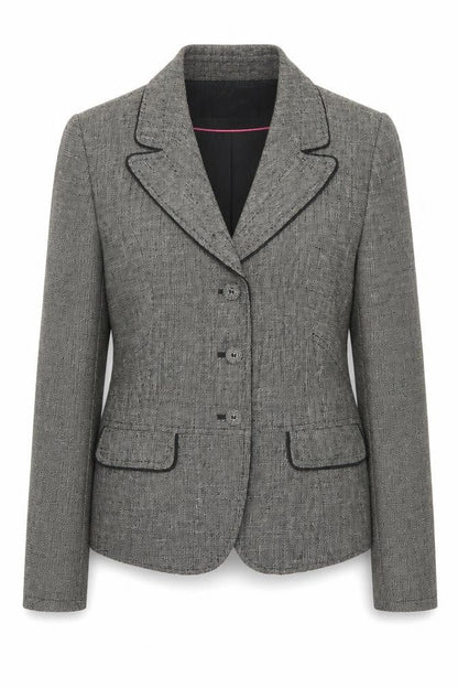 Next Womens Grey Geometric Jacket Blazer Size 10 Button