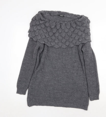 Womens UK Size M Quiz Grey Pullover Jumper