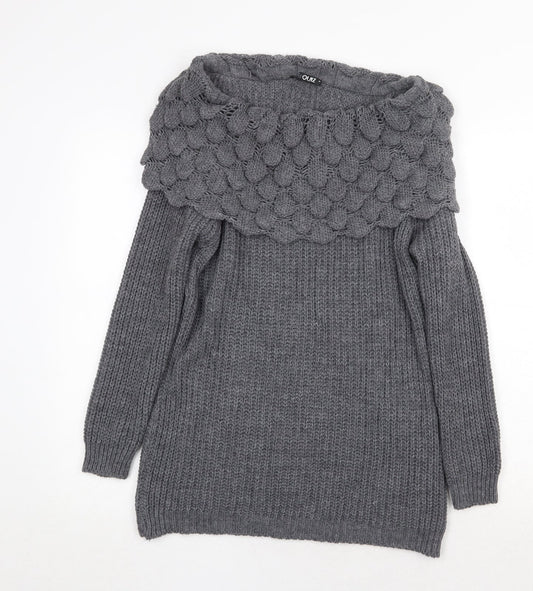 Womens UK Size M Quiz Grey Pullover Jumper