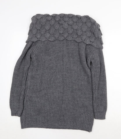 Womens UK Size M Quiz Grey Pullover Jumper