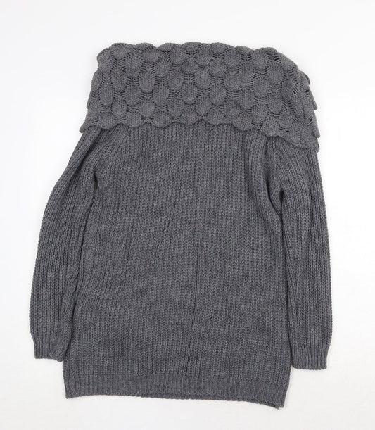 Womens UK Size M Quiz Grey Pullover Jumper