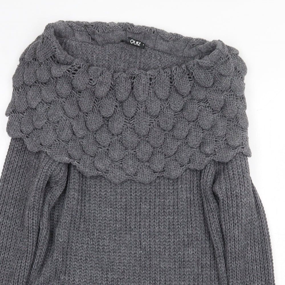 Womens UK Size M Quiz Grey Pullover Jumper
