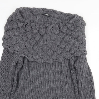 Womens UK Size M Quiz Grey Pullover Jumper