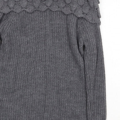 Womens UK Size M Quiz Grey Pullover Jumper