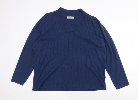 Womens UK Size L Bonmarché Blue Pullover Jumper