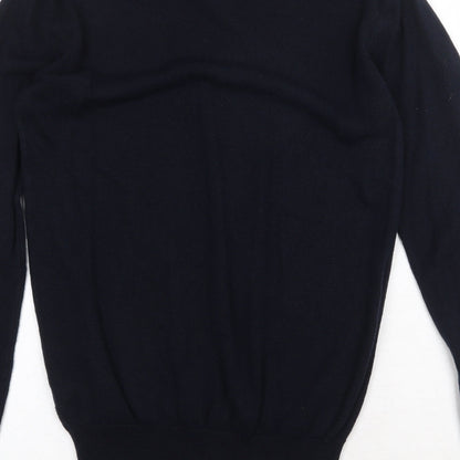 Industrialiaze Mens Blue V-Neck Acrylic Pullover Jumper Size M Long Sleeve