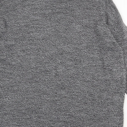 Boohoo Mens Grey Round Neck Acrylic Pullover Jumper Size S Long Sleeve
