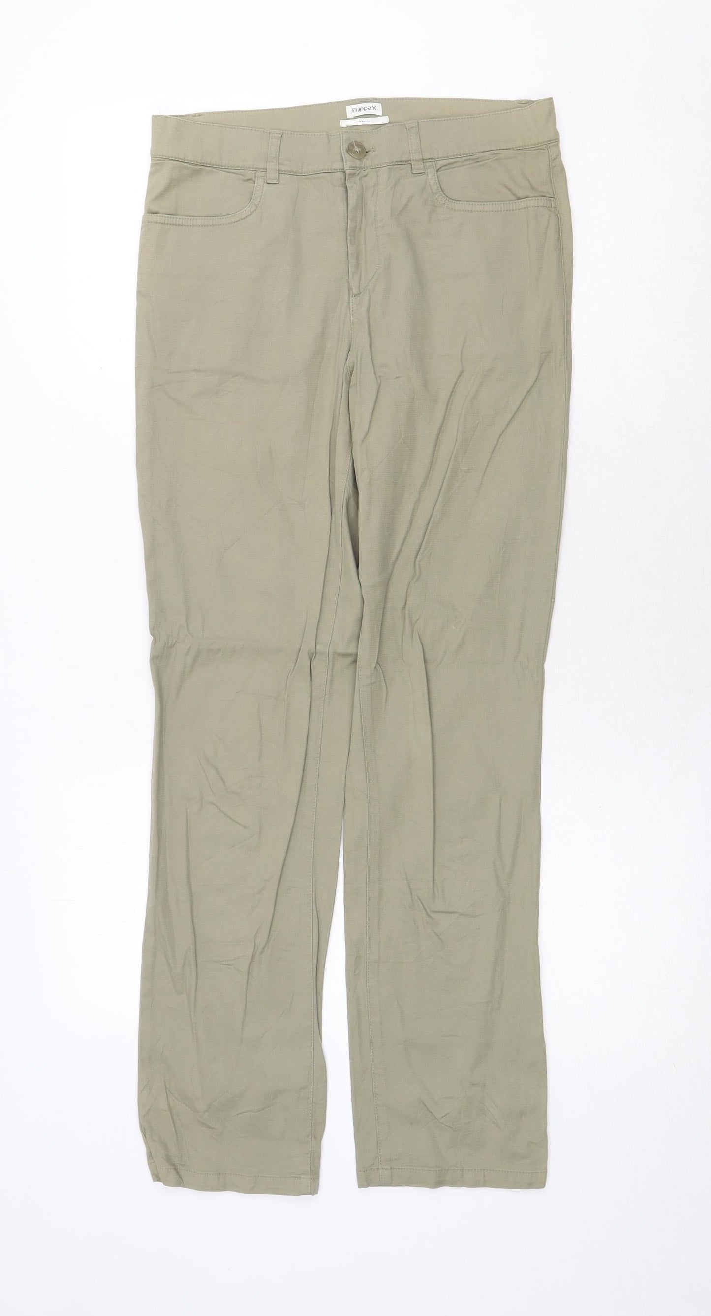 Fillipa K Womens Grey Cotton Straight Jeans Size XS Regular Zip