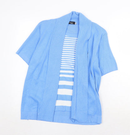 Womens UK Size S Glimpse Design Blue Cardigan Jumper