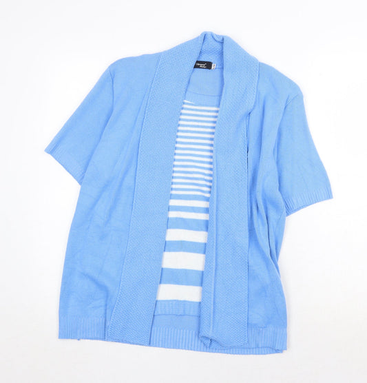 Womens UK Size S Glimpse Design Blue Cardigan Jumper
