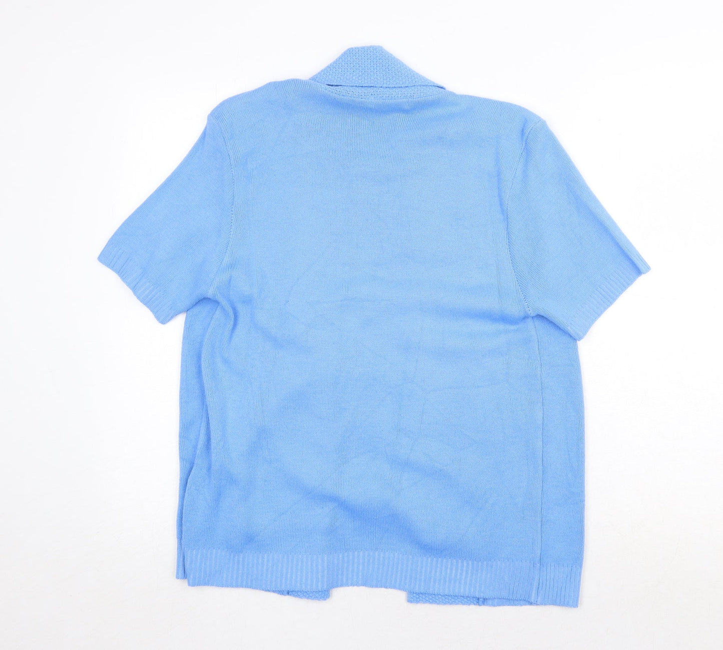 Womens UK Size S Glimpse Design Blue Cardigan Jumper