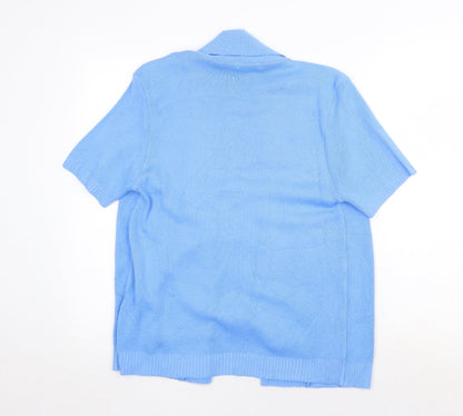 Womens UK Size S Glimpse Design Blue Cardigan Jumper
