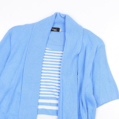 Womens UK Size S Glimpse Design Blue Cardigan Jumper