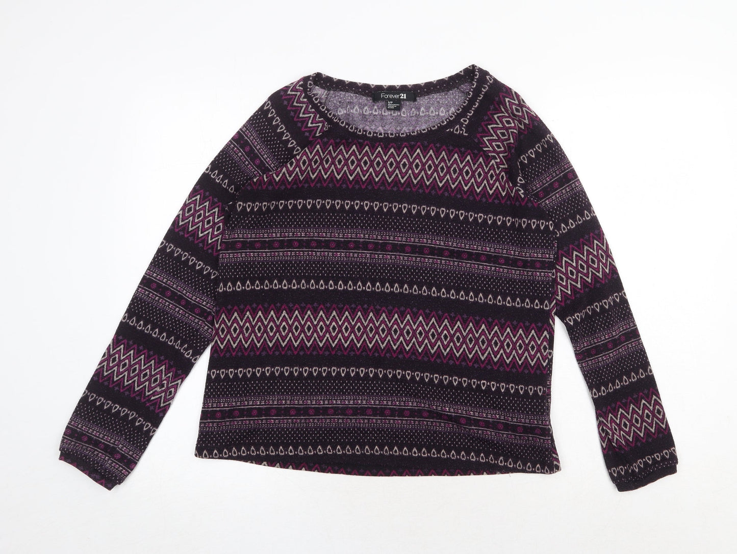Womens UK Size S FOREVER 21 Purple Pullover Jumper