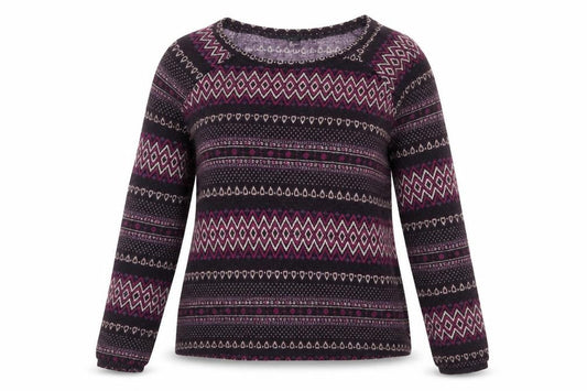 Forever 21 Womens Purple Round Neck Geometric Polyester Pullover Jumper Size S