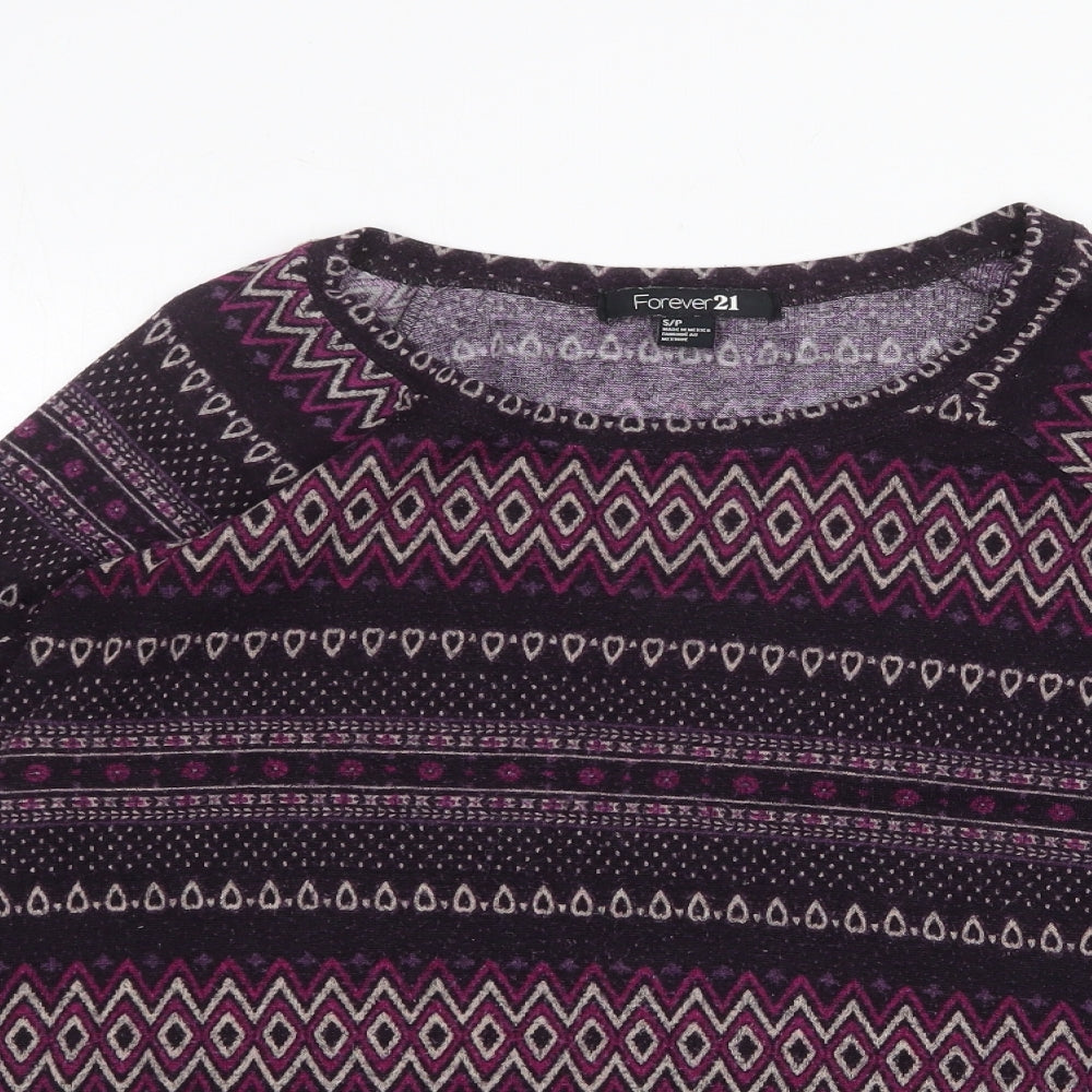 Womens UK Size S FOREVER 21 Purple Pullover Jumper