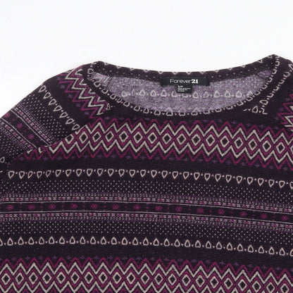 Womens UK Size S FOREVER 21 Purple Pullover Jumper