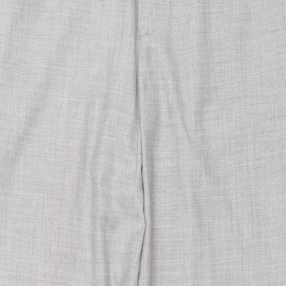 MTWTFSS Weekday Mens Grey Polyester Dress Pants Trousers Size M Regular Zip
