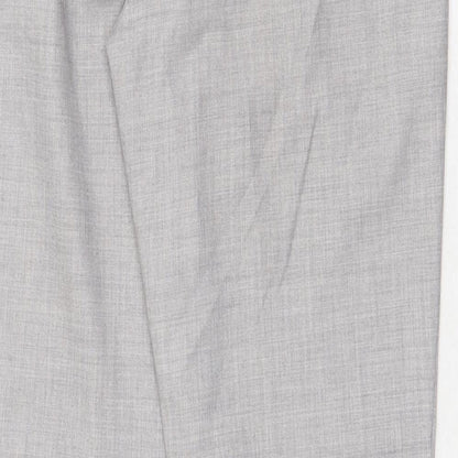 MTWTFSS Weekday Mens Grey Polyester Dress Pants Trousers Size M Regular Zip