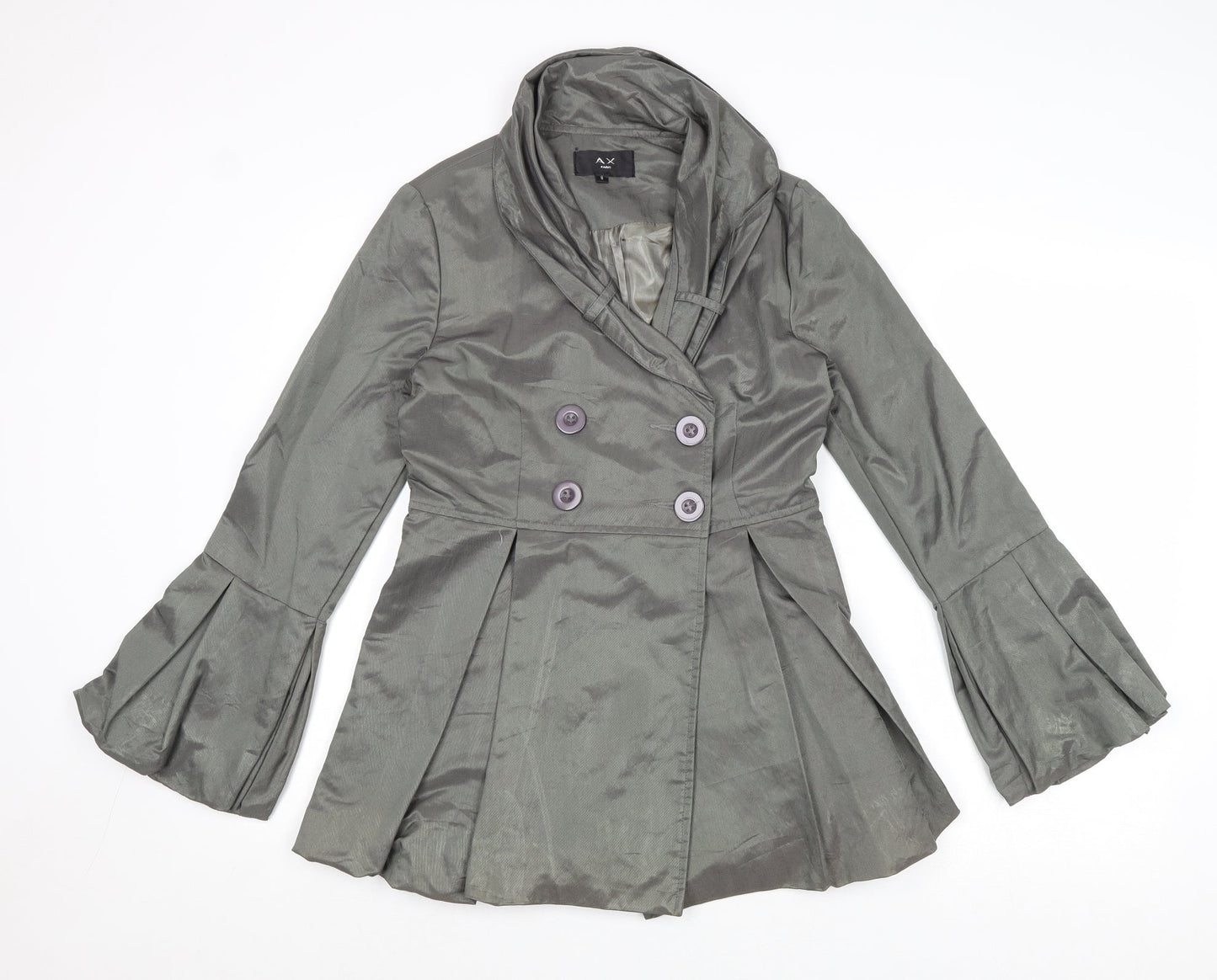 AX Paris Womens Grey Jacket Size 8 Button