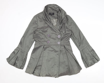 AX Paris Womens Grey Jacket Size 8 Button