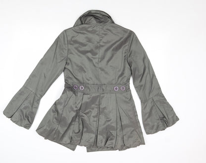AX Paris Womens Grey Jacket Size 8 Button