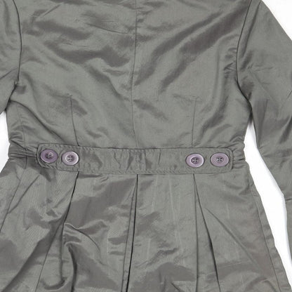 AX Paris Womens Grey Jacket Size 8 Button