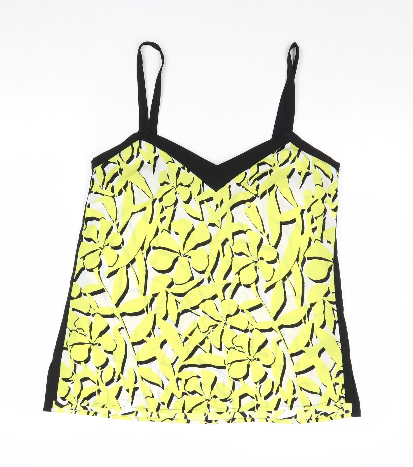 Womens UK Size 12 Principles Yellow Basic Tank