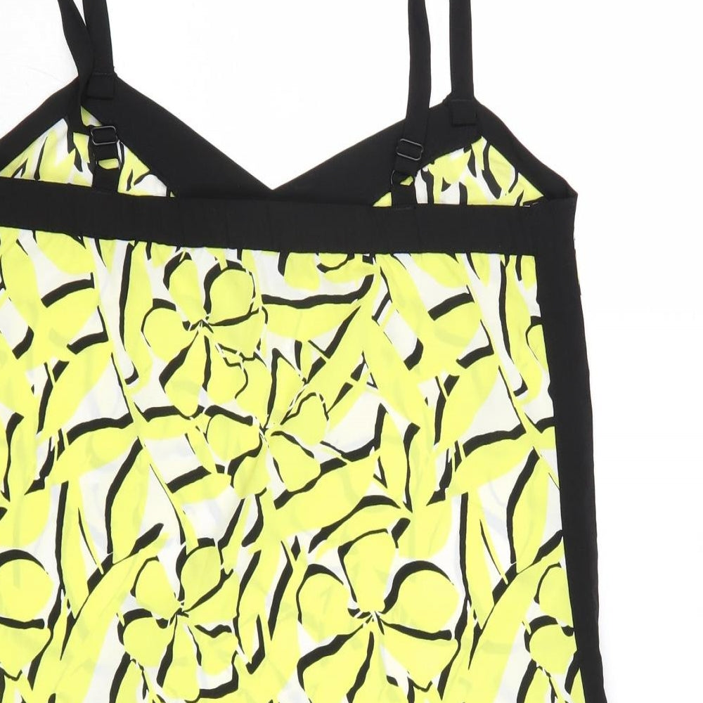 Womens UK Size 12 Principles Yellow Basic Tank