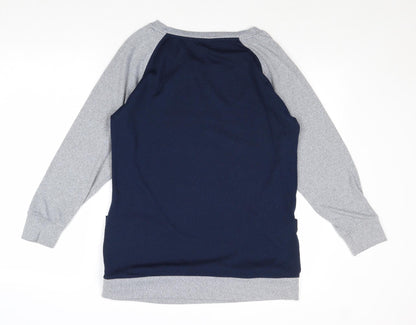 Arista Womens Blue Round Neck Polyester Pullover Jumper Size 10