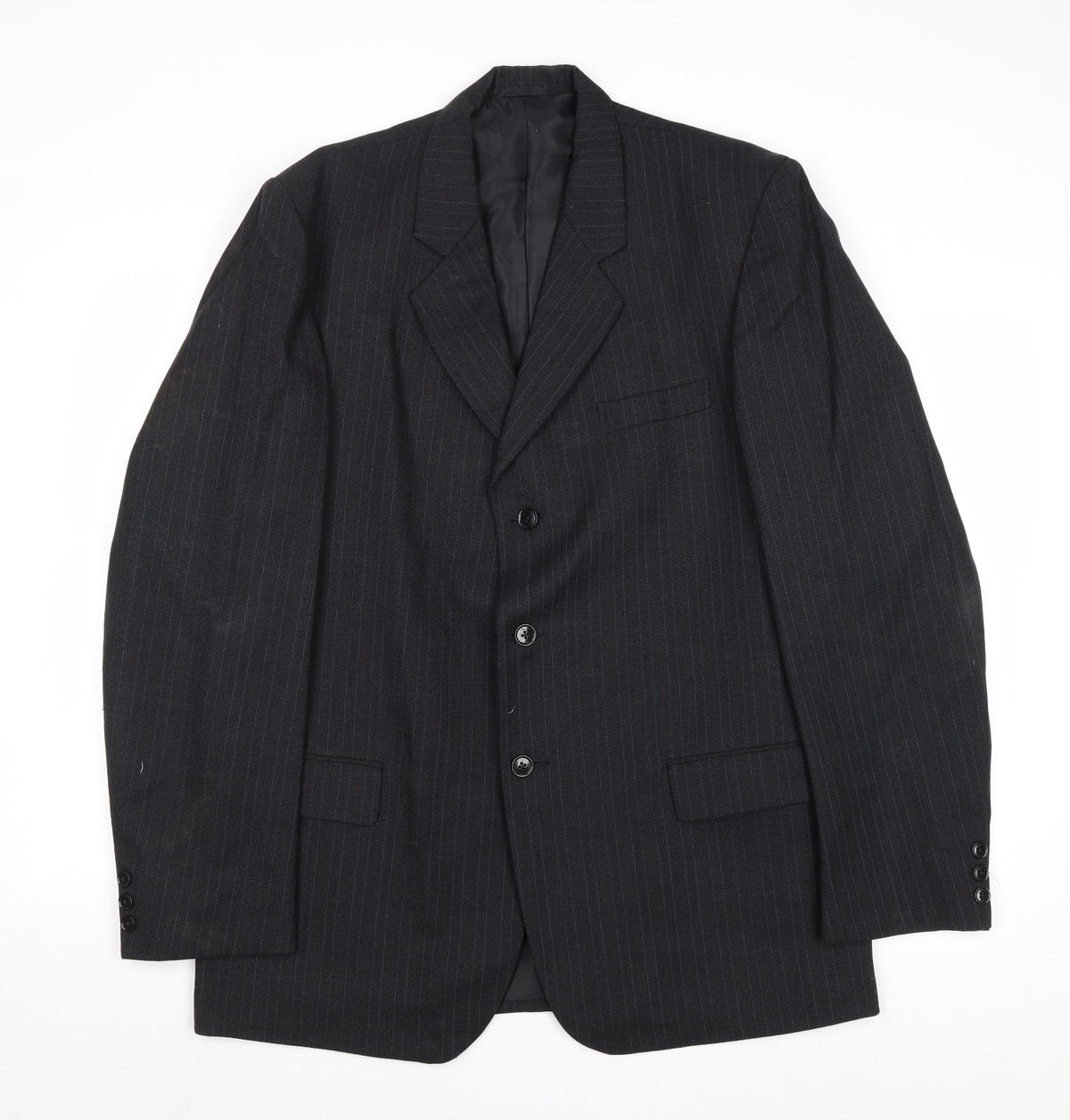 Ben Worsley Mens Black Striped Wool Jacket Suit Jacket Size 38 Regular